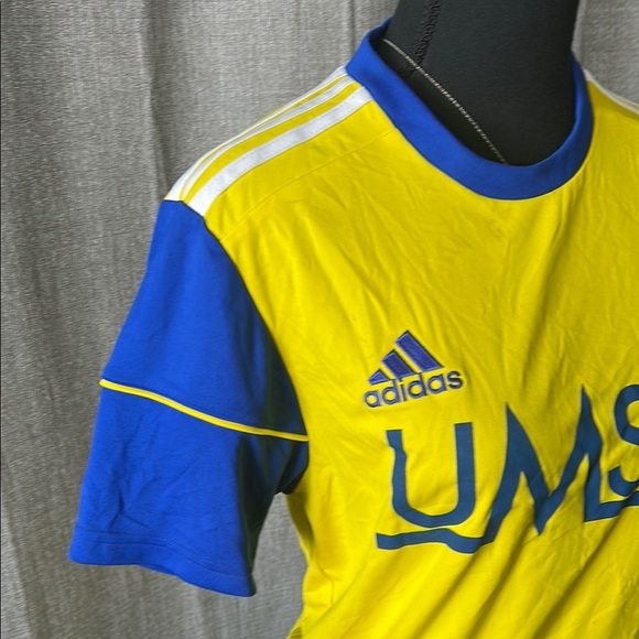Adidas Yellow and Blue Climalite Tee - Picture 3 of 5